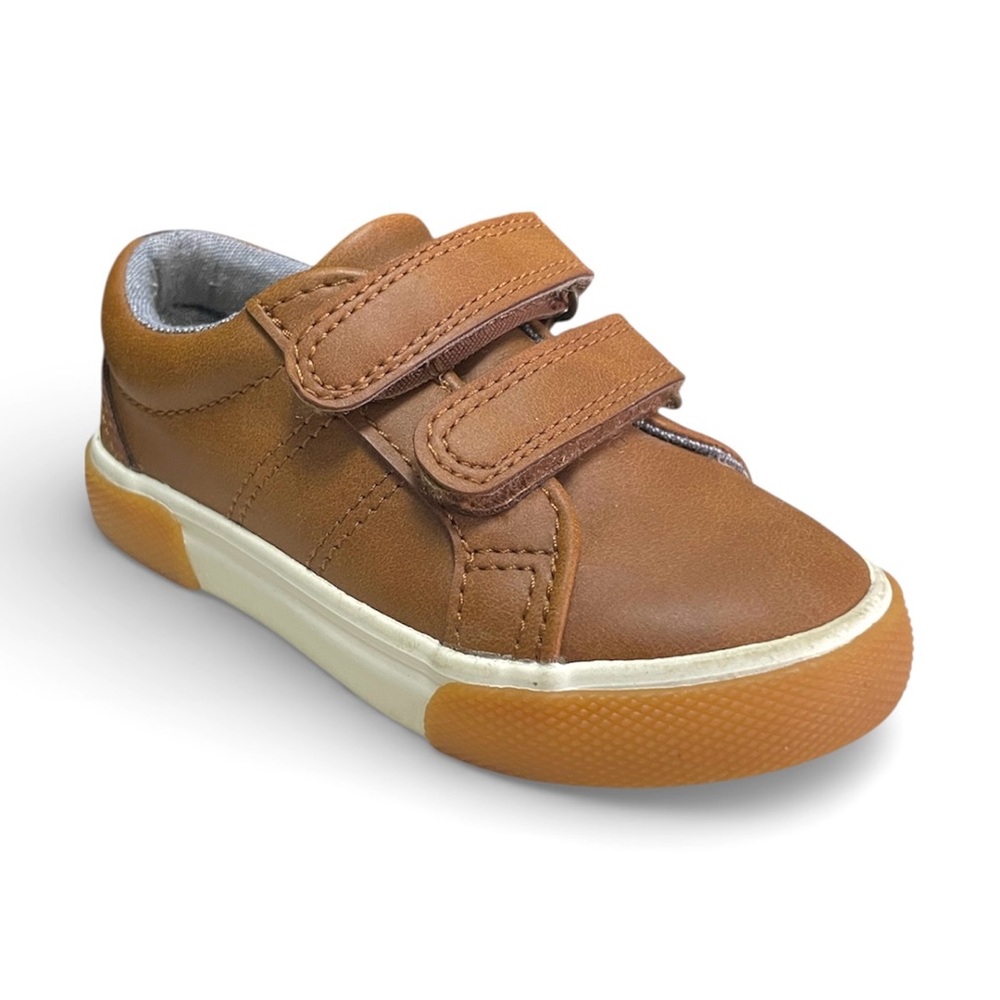 CAT & JACK Faux Leather Cognac Sneakers Toddler Boy’s size 5